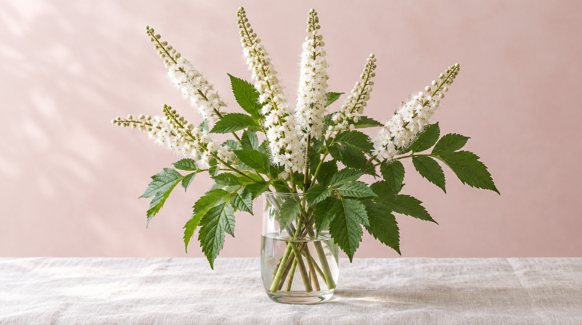 Fleurs d'actée à grappes noires